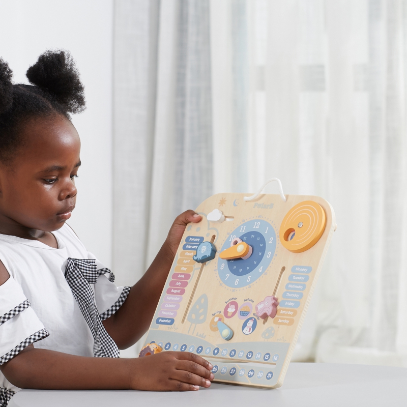 VIGA PolarB Drewniany Kalendarz i Zegar Montessori - obrazek 11