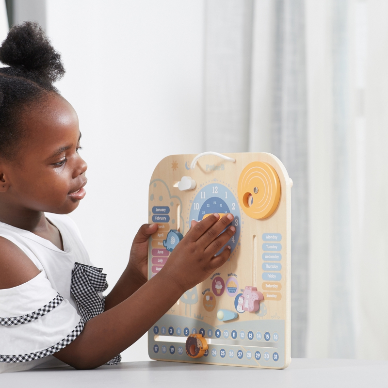 VIGA PolarB Drewniany Kalendarz i Zegar Montessori - obrazek 13