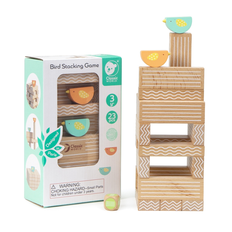 CLASSIC WORLD Gra Edukacyjna Układanie Klocków Ptaków 23 el. - obrazek 9