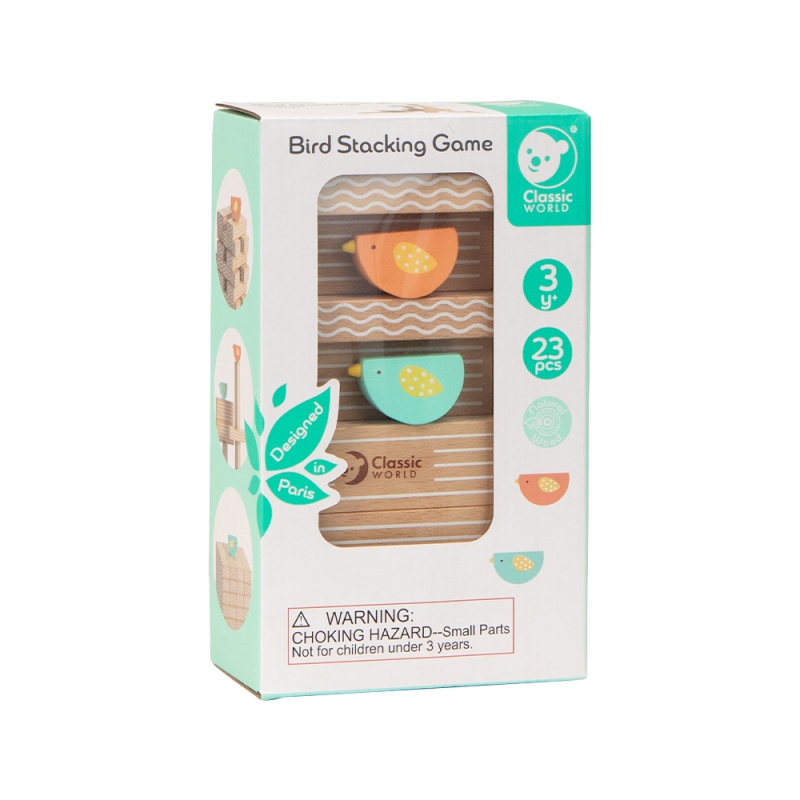 CLASSIC WORLD Gra Edukacyjna Układanie Klocków Ptaków 23 el. - obrazek 10