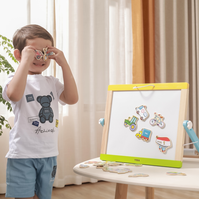 VIGA Drewniane magnesy pojazdy zestaw - obrazek 4