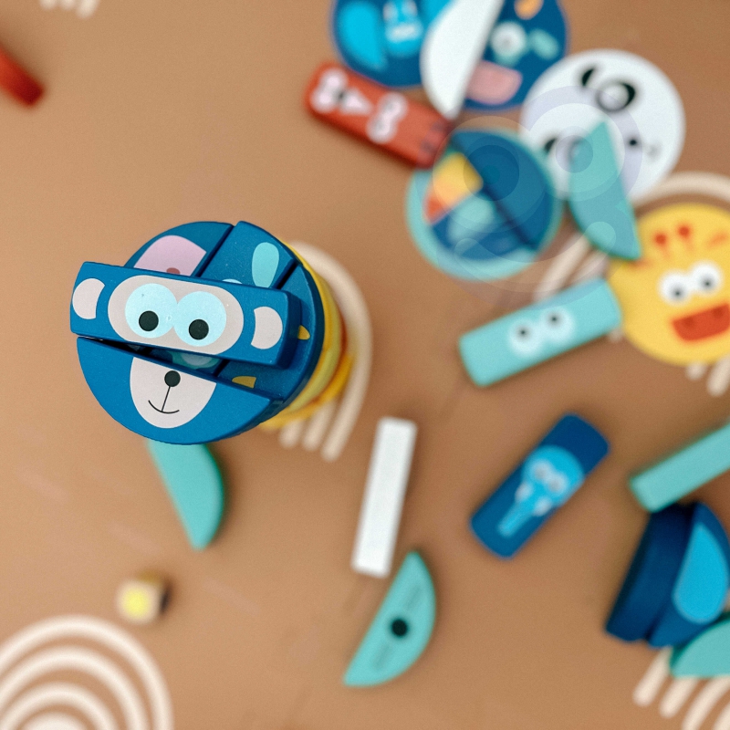 TOOKY TOY Gra Zręcznościowa Klocki Zwierzęta Certyfikat FSC - obrazek 10