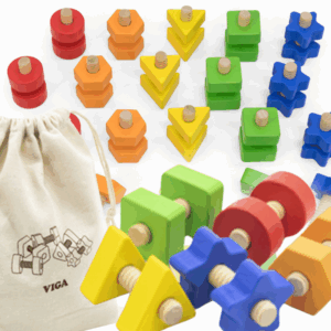 VIGA Nakrętki i Śrubki Dopasuj i Zakręcaj Zabawka Zręcznościowa
