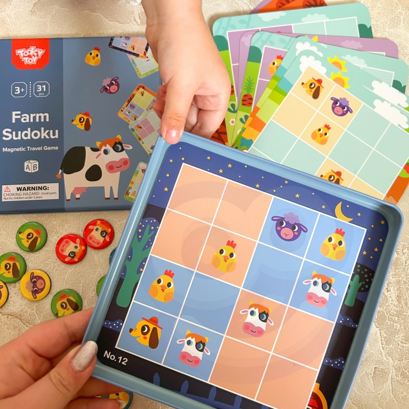 TOOKY TOY Gra Sudoku Dla Dzieci Wersja Farma - obrazek 6