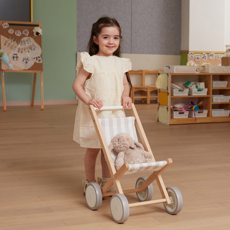 VIGA Drewniany Wózek Dla Lalek Spacerówka - obrazek 3