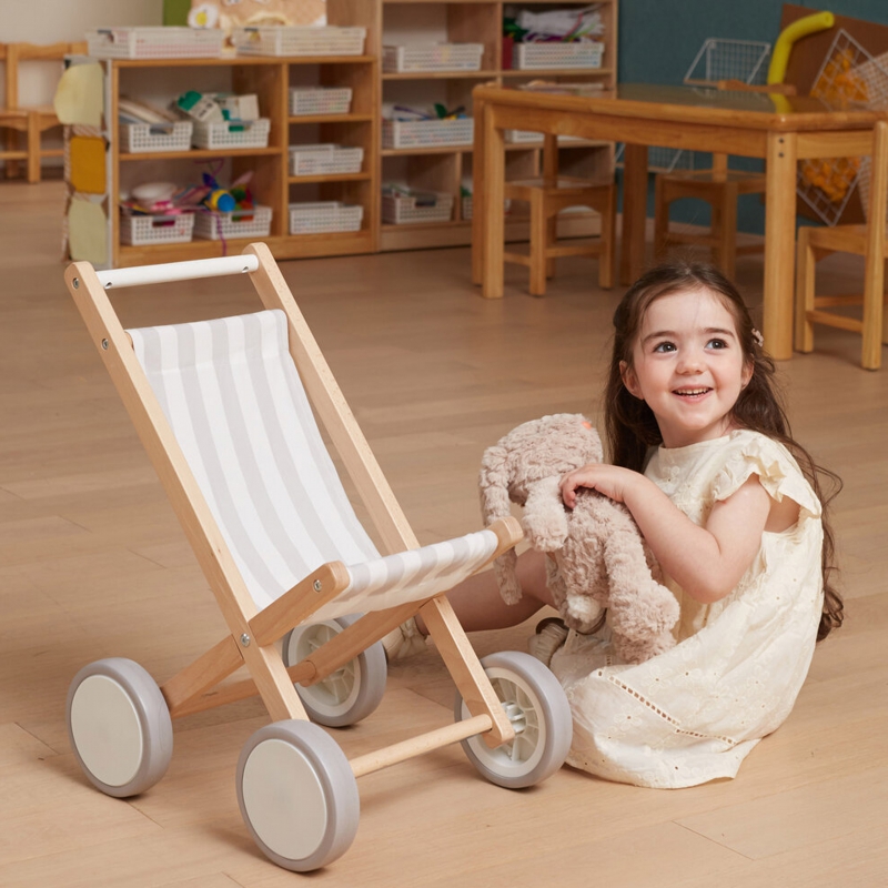 VIGA Drewniany Wózek Dla Lalek Spacerówka - obrazek 4