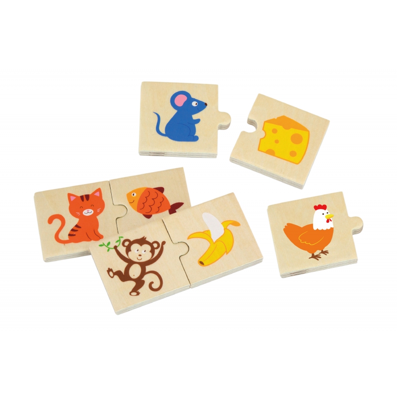 VIGA Drewniane Puzzle Nakarm Zwierzątko Co jedzą Zwierzęta Układanka - obrazek 3