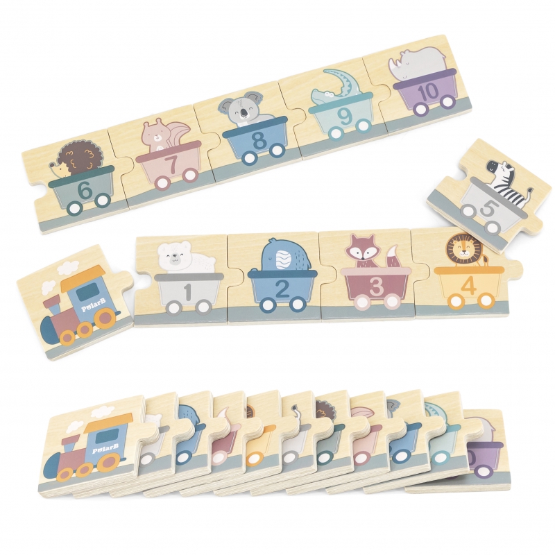 VIGA PolarB Drewniane Puzzle Numeryczne Cyferki Montessori - obrazek 7