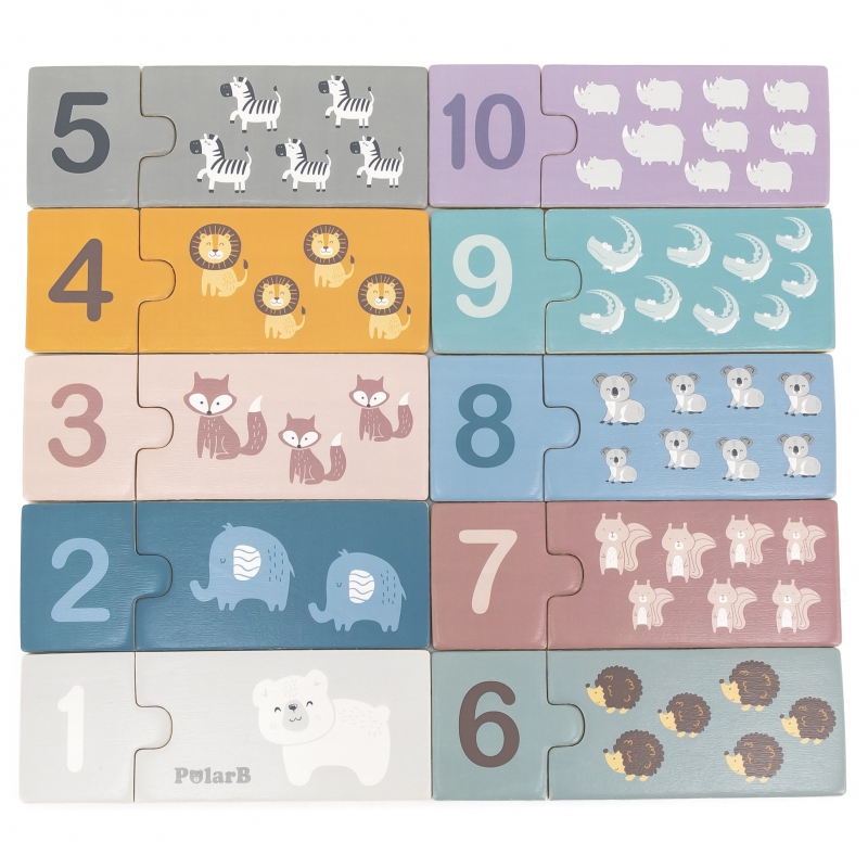 VIGA PolarB Drewniane Puzzle Numeryczne Cyferki Montessori - obrazek 8