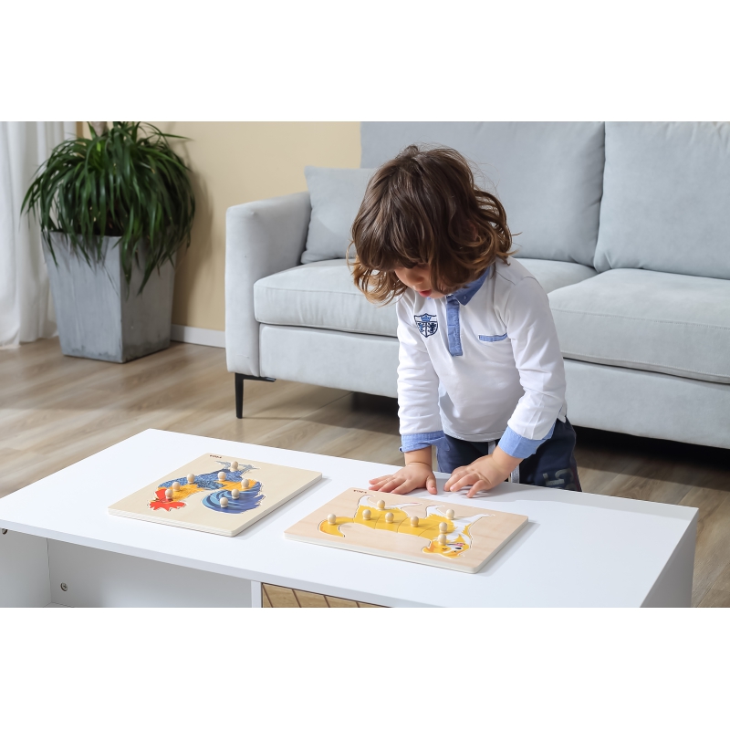 VIGA Drewniane Puzzle Montessori Kogut z Pinezkami - obrazek 6