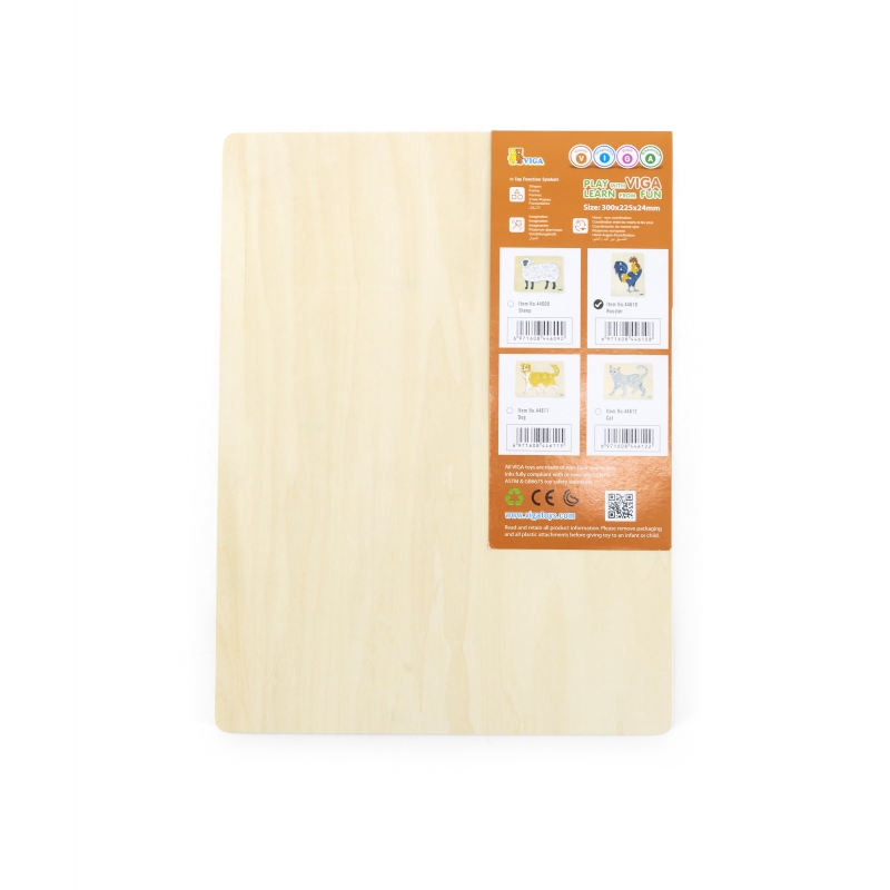 VIGA Drewniane Puzzle Montessori Kogut z Pinezkami - obrazek 8
