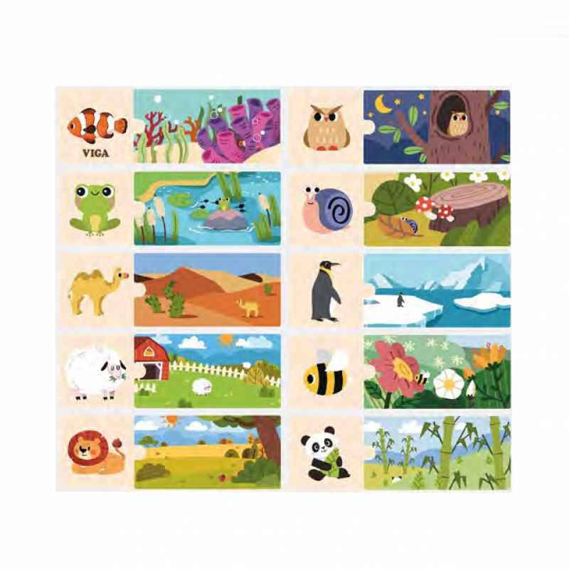 VIGA Puzzle Logiczne ze Zwierzętami Układanka - obrazek 4