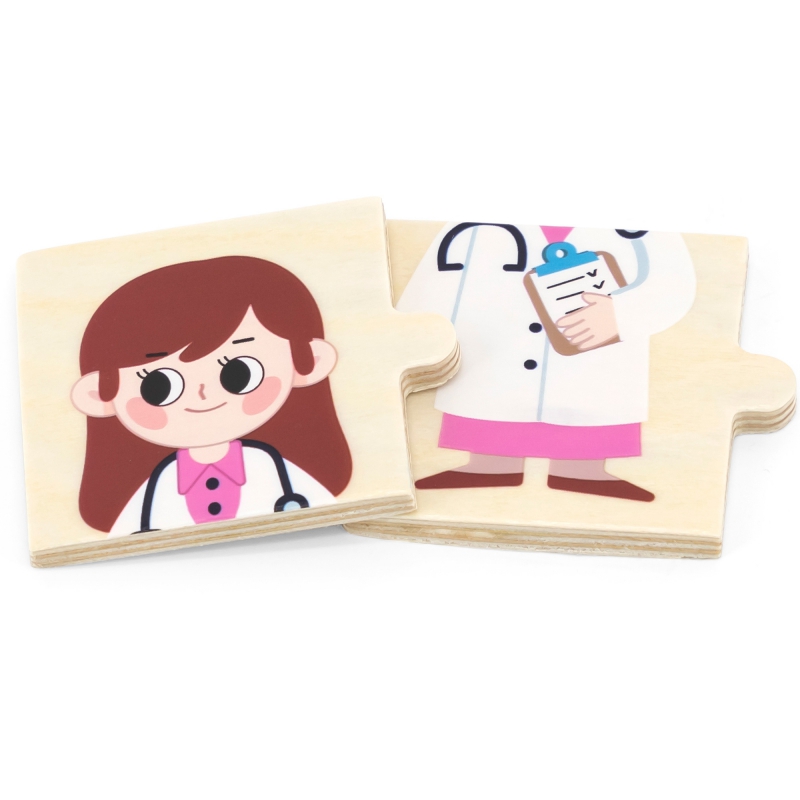 VIGA Drewniane Puzzle Układanka Dopasowanie Zawodów - obrazek 4