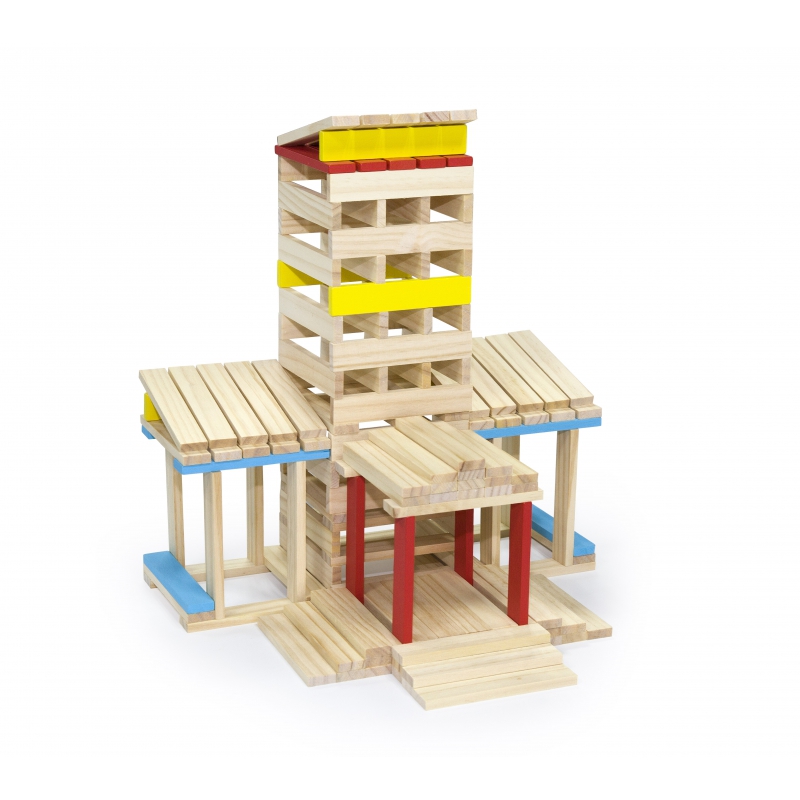 VIGA Drewniane Klocki konstrukcyjne Budynki - obrazek 9