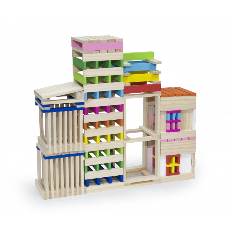 VIGA Drewniane Klocki konstrukcyjne Budynki - obrazek 11