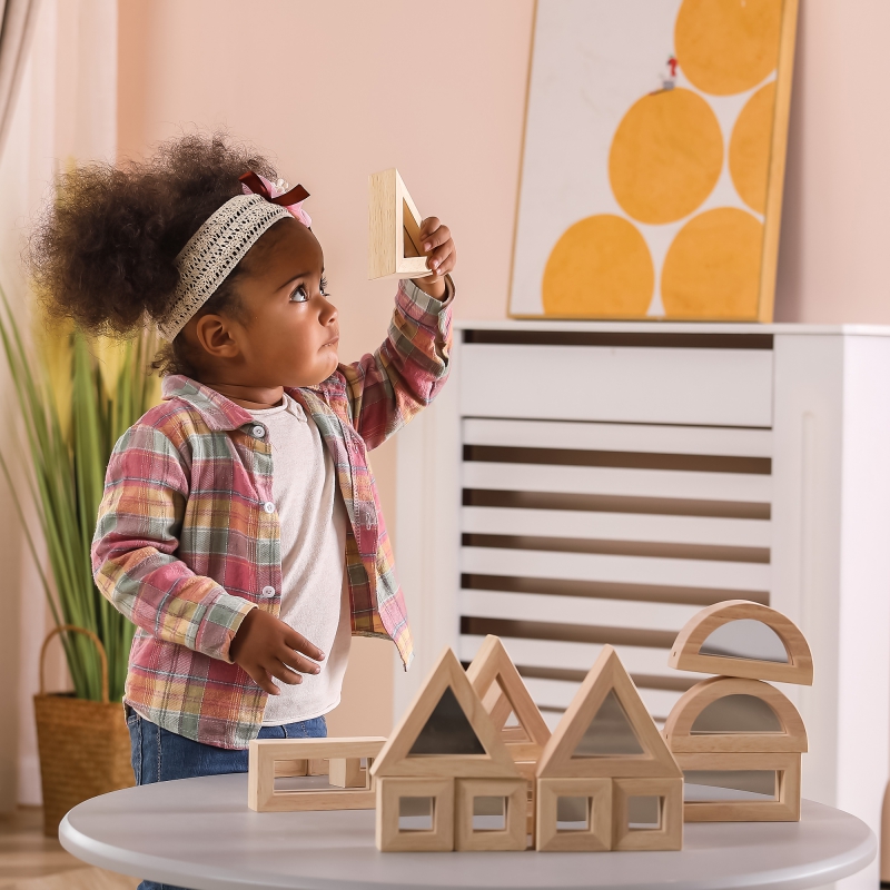 VIGA Drewniane Klocki Lustrzane układanka 16 elementów - obrazek 4