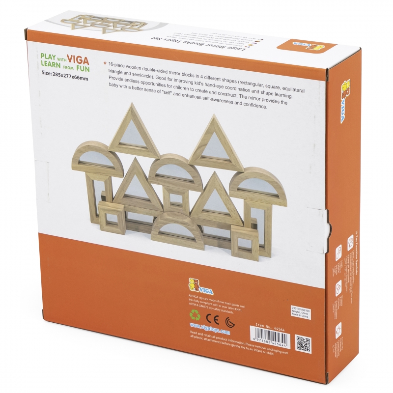 VIGA Drewniane Klocki Lustrzane układanka 16 elementów - obrazek 10