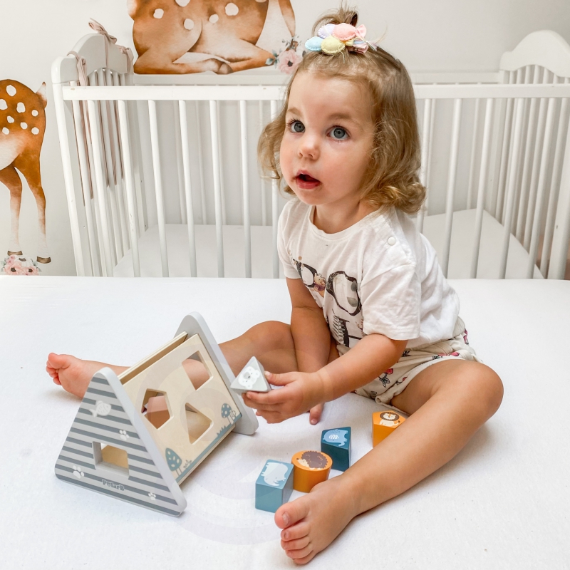 VIGA PolarB Drewniany sorter z klockami piramida Układanka - obrazek 4