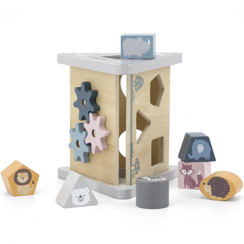 VIGA PolarB Drewniany sorter z klockami piramida Układanka - obrazek 5