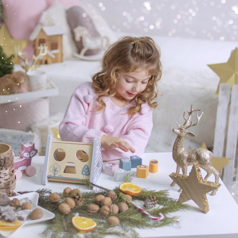 VIGA PolarB Drewniany sorter z klockami piramida Układanka - obrazek 7