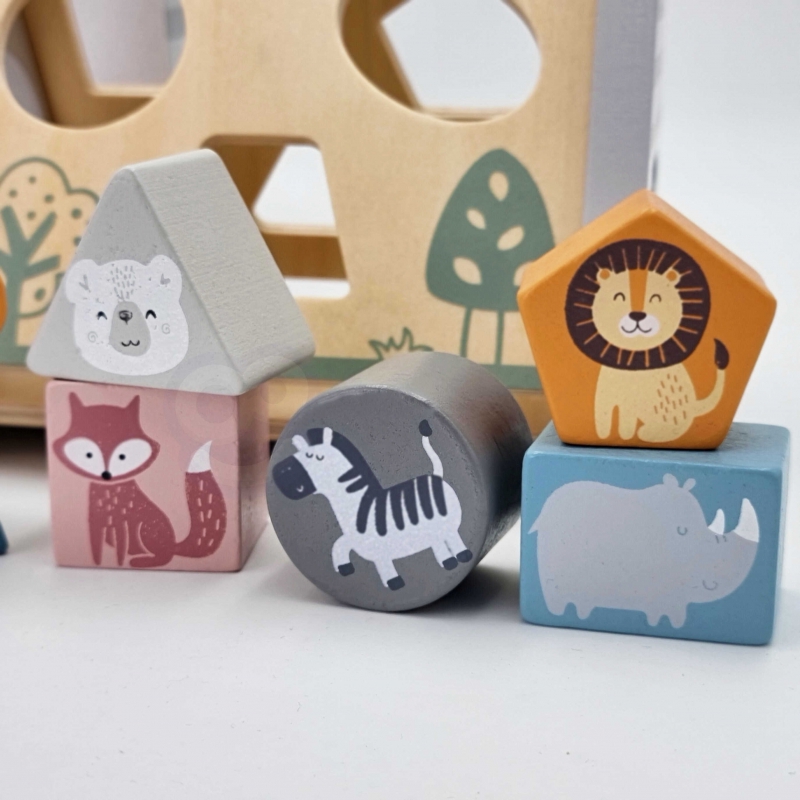 VIGA PolarB Drewniany sorter z klockami piramida Układanka - obrazek 9