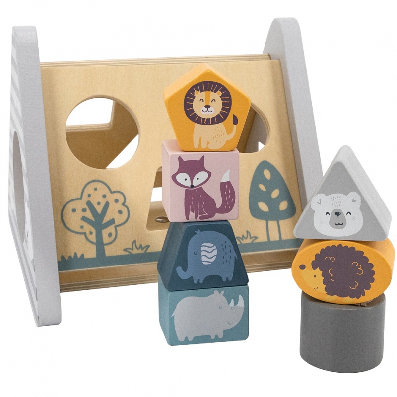 VIGA PolarB Drewniany sorter z klockami piramida Układanka - obrazek 12