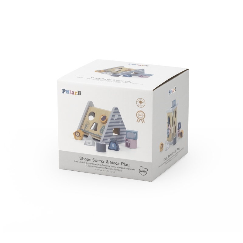 VIGA PolarB Drewniany sorter z klockami piramida Układanka - obrazek 15