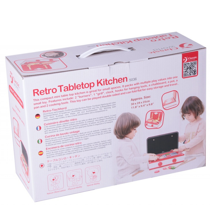 CLASSIC WORLD Drewniana Kuchnia 2w1 Grill + Kuchenka dla Dzieci 22el. - obrazek 6