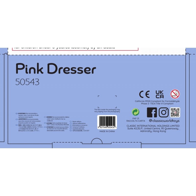 CLASSIC WORLD Drewniana Toaletka dla Dziewczynki z Lustrem + Prostownica 11 akc - obrazek 13