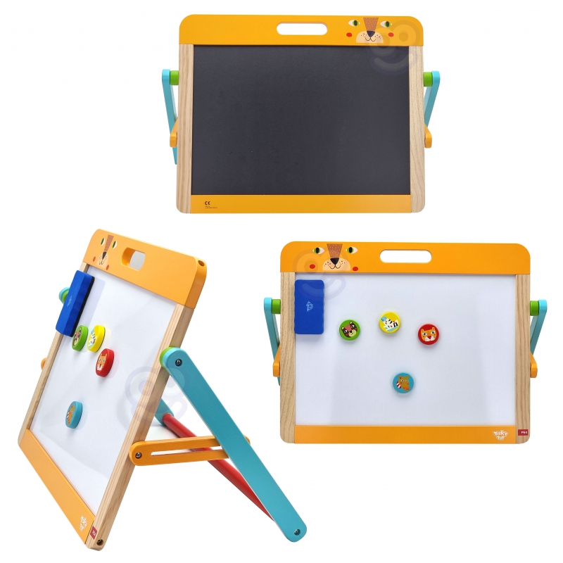 TOOKY TOY Tablica Edukacyjna 2w1 Magnetyczna Kredowa dla Dzieci Magnesy Gąbka 6 el. - obrazek 11