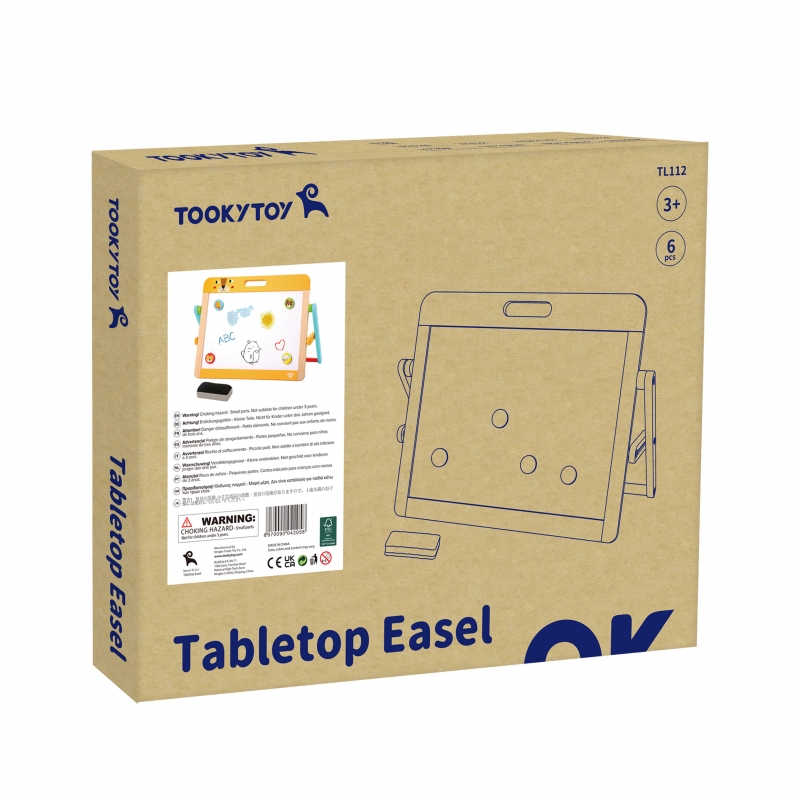 TOOKY TOY Tablica Edukacyjna 2w1 Magnetyczna Kredowa dla Dzieci Magnesy Gąbka 6 el. - obrazek 12