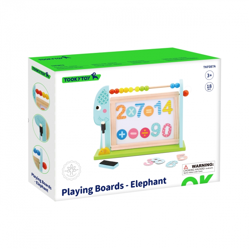 TOOKY TOY Duża Drewniana Tablica Dwustronna Magnetyczna+ Kredowa - obrazek 5