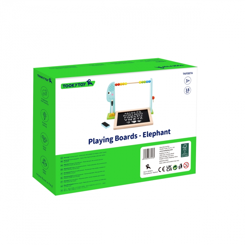 TOOKY TOY Duża Drewniana Tablica Dwustronna Magnetyczna+ Kredowa - obrazek 6