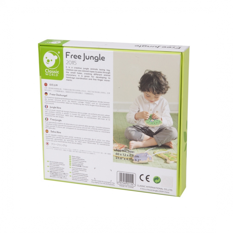 CLASSIC WORLD Drewniana Sznurowanka Przeplatanka Nawlekanka Przewlekanka Zwierzątka 10 el. - obrazek 15