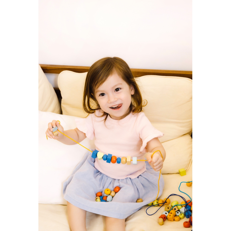 CLASSIC WORLD Drewniane Koraliki Do Nawlekania 96 elementów - obrazek 2