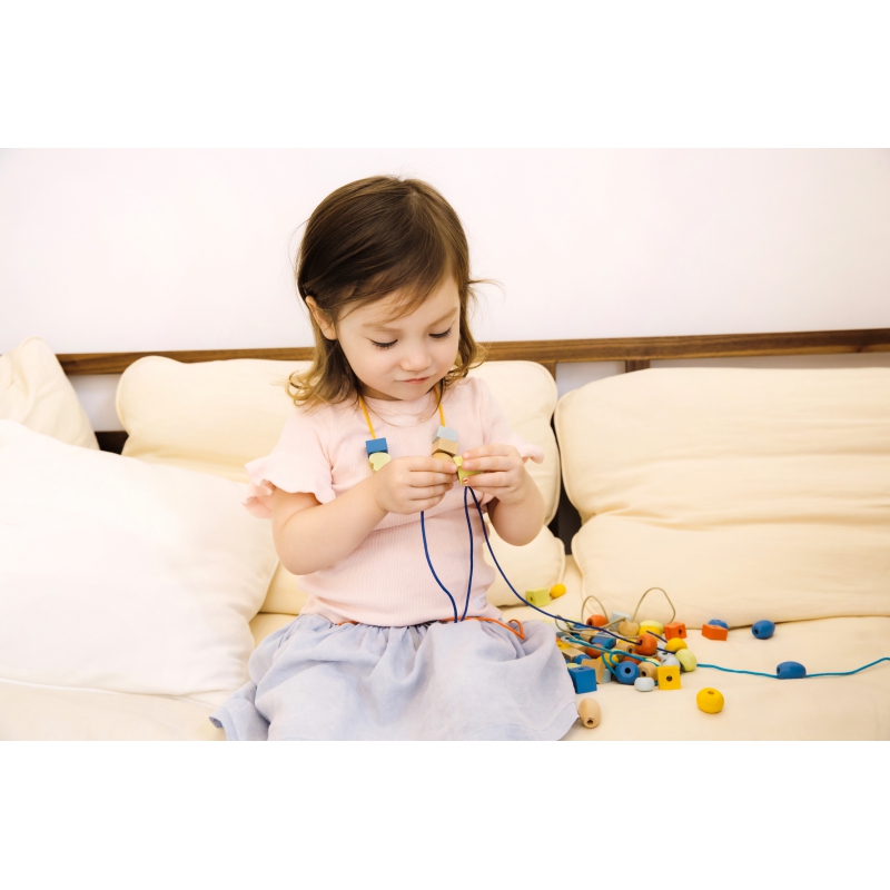 CLASSIC WORLD Drewniane Koraliki Do Nawlekania 96 elementów - obrazek 3