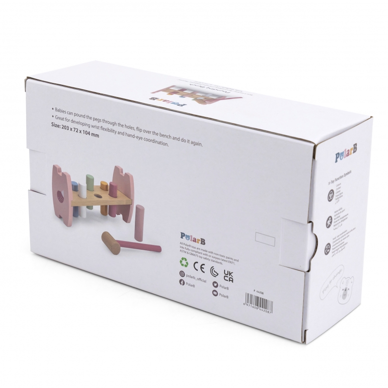 VIGA PolarB Drewniana Przebijanka Wbijanka z Młoteczkiem Lisek Montessori - obrazek 5