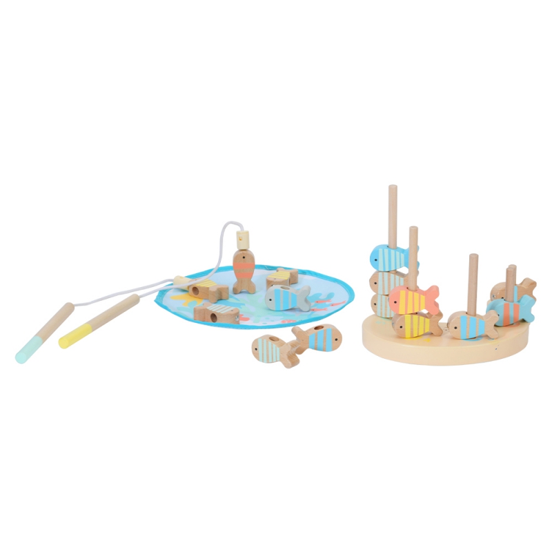 CLASSIC WORLD Drewniana Gra Łowienie Rybek Zestaw 2 Wędki 24 el. - obrazek 7