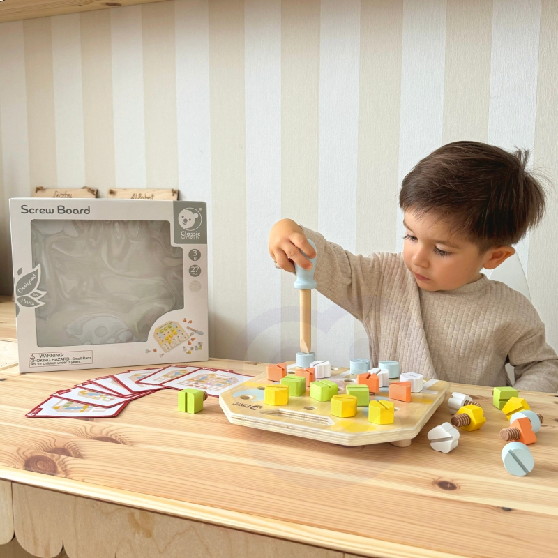 CLASSIC WORLD Wooden Manipulative Board Logic Puzzle - obrazek 4