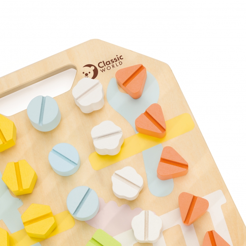 CLASSIC WORLD Wooden Manipulative Board Logic Puzzle - obrazek 10
