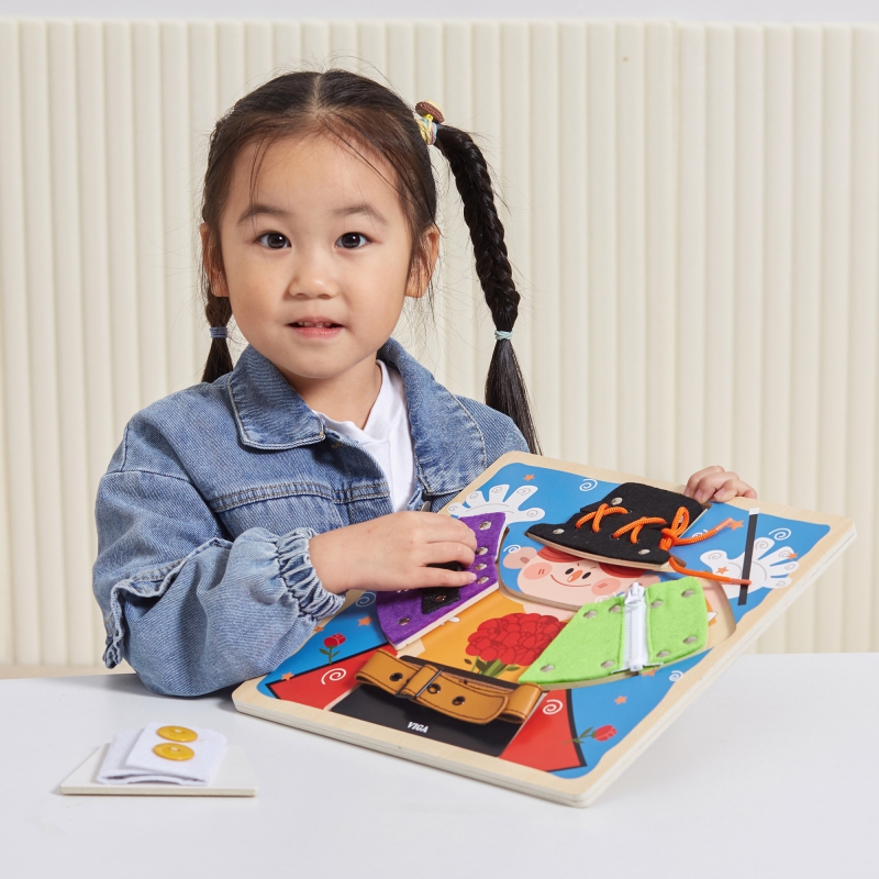 VIGA Drewniana Tablica Manipulacyjna Klamry Zamki Magik Monstessori - obrazek 3