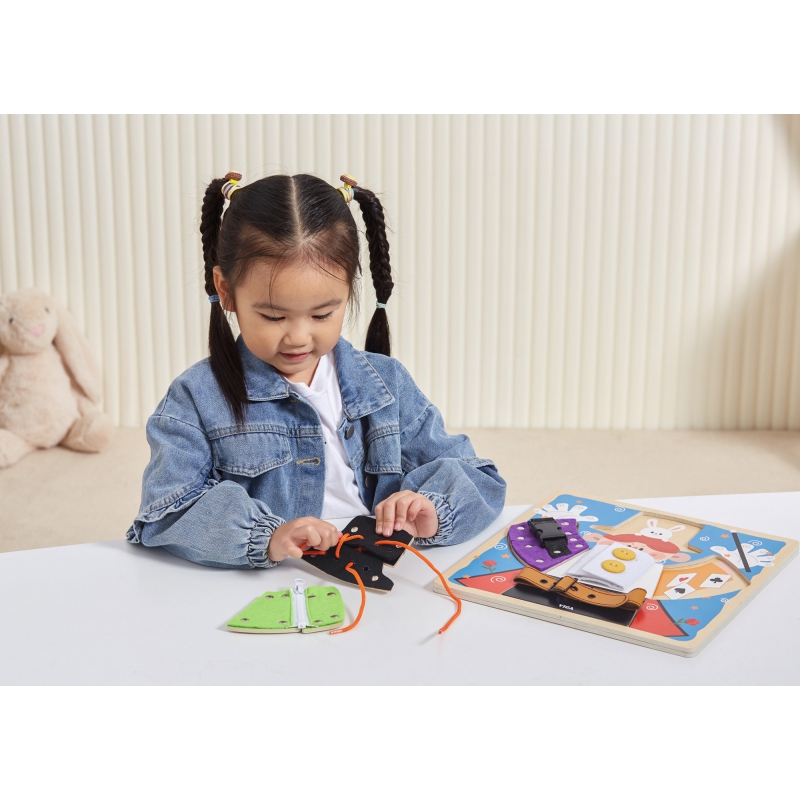 VIGA Drewniana Tablica Manipulacyjna Klamry Zamki Magik Monstessori - obrazek 6