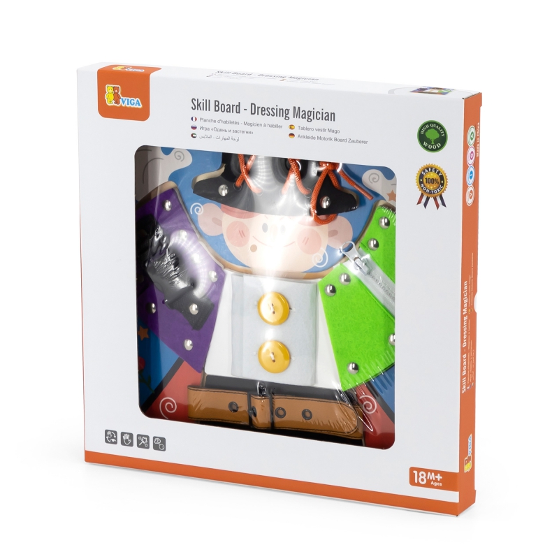 VIGA Drewniana Tablica Manipulacyjna Klamry Zamki Magik Monstessori - obrazek 12