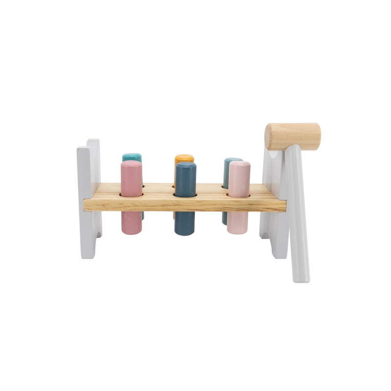 VIGA PolarB Drewniana Ławeczka Przebijanka Wbijanka z Młotkiem - Montessori - obrazek 7