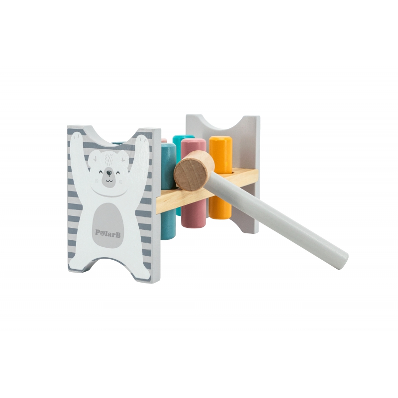VIGA PolarB Drewniana Ławeczka Przebijanka Wbijanka z Młotkiem - Montessori - obrazek 8