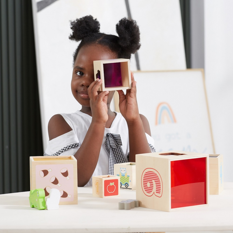 VIGA Drewniana Piramidka Układanka Klocki Sorter Montessori - obrazek 8