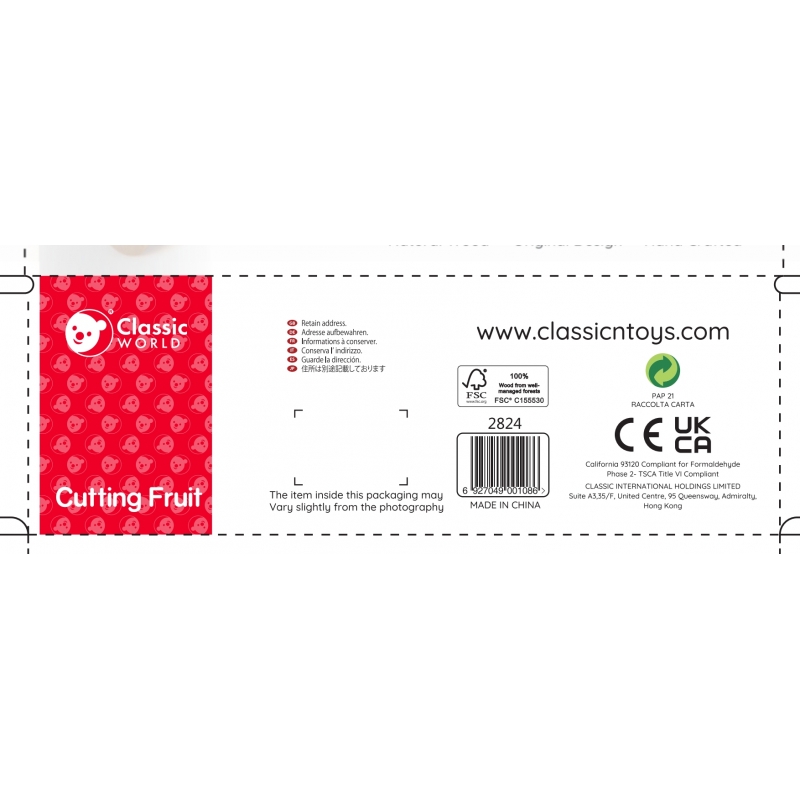 CLASSIC WORLD Drewniany Zestaw Do Krojenia Owoców na Rzepy - obrazek 13
