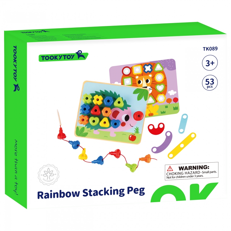 TOOKY TOY Wielofunkcyjna Tablica Zestaw Kolorowych Śrubek Nauka Kształtów - obrazek 6