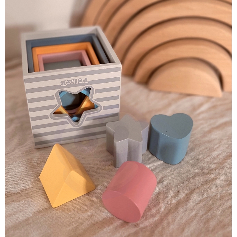 VIGA PolarB Piramidka Układanka edukacyjna Sorter Kostki Klocki - obrazek 4