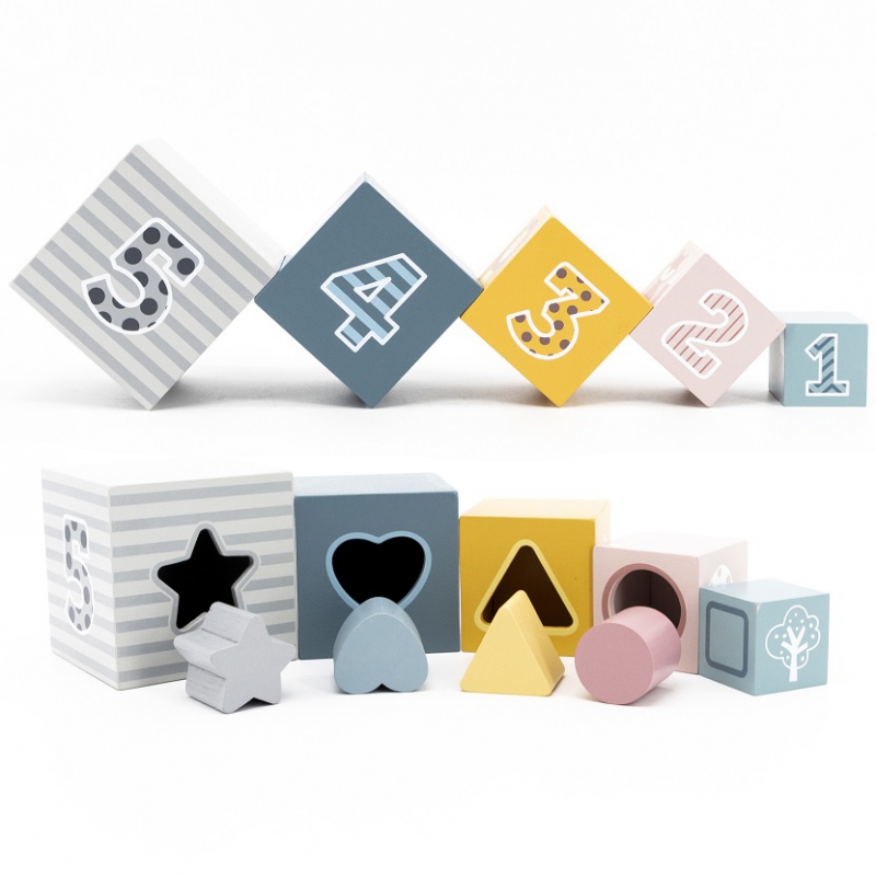 VIGA PolarB Piramidka Układanka edukacyjna Sorter Kostki Klocki - obrazek 11